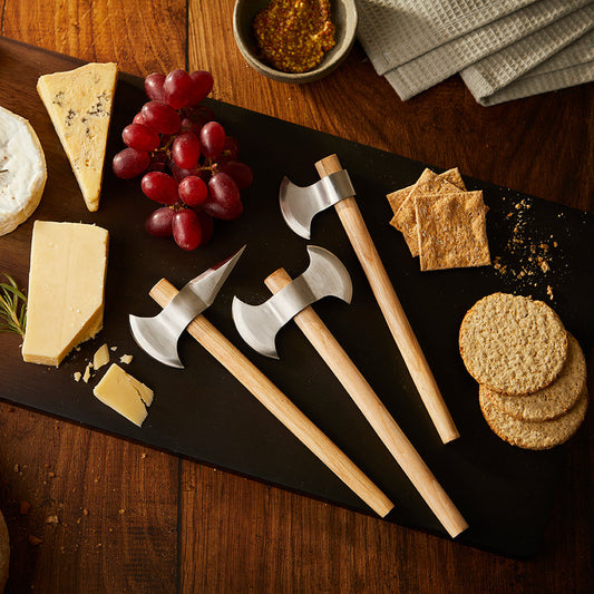 Raven Forge cheese axes on a cheese board