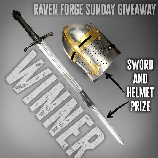 Sunday Giveaway winner – English longsword and crusader helmet