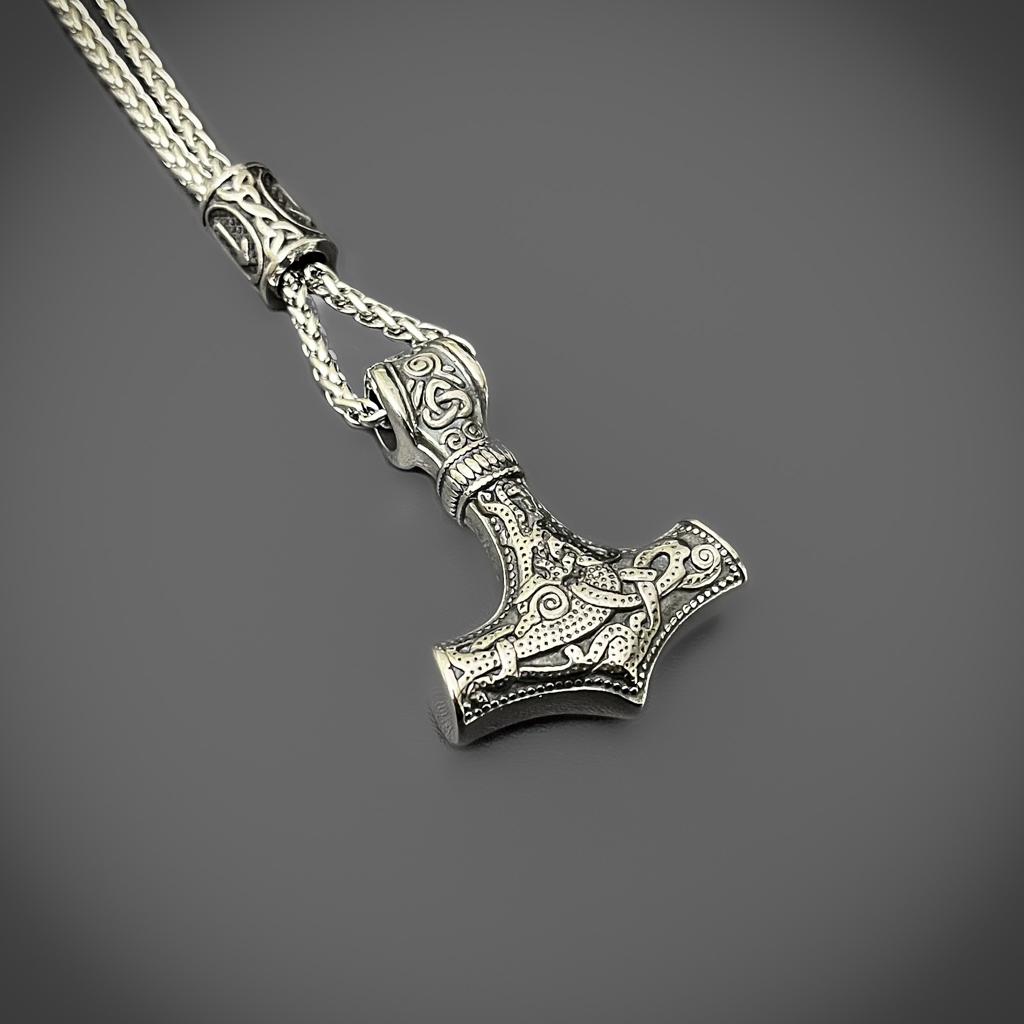 Runed Mjolnir Pendant
