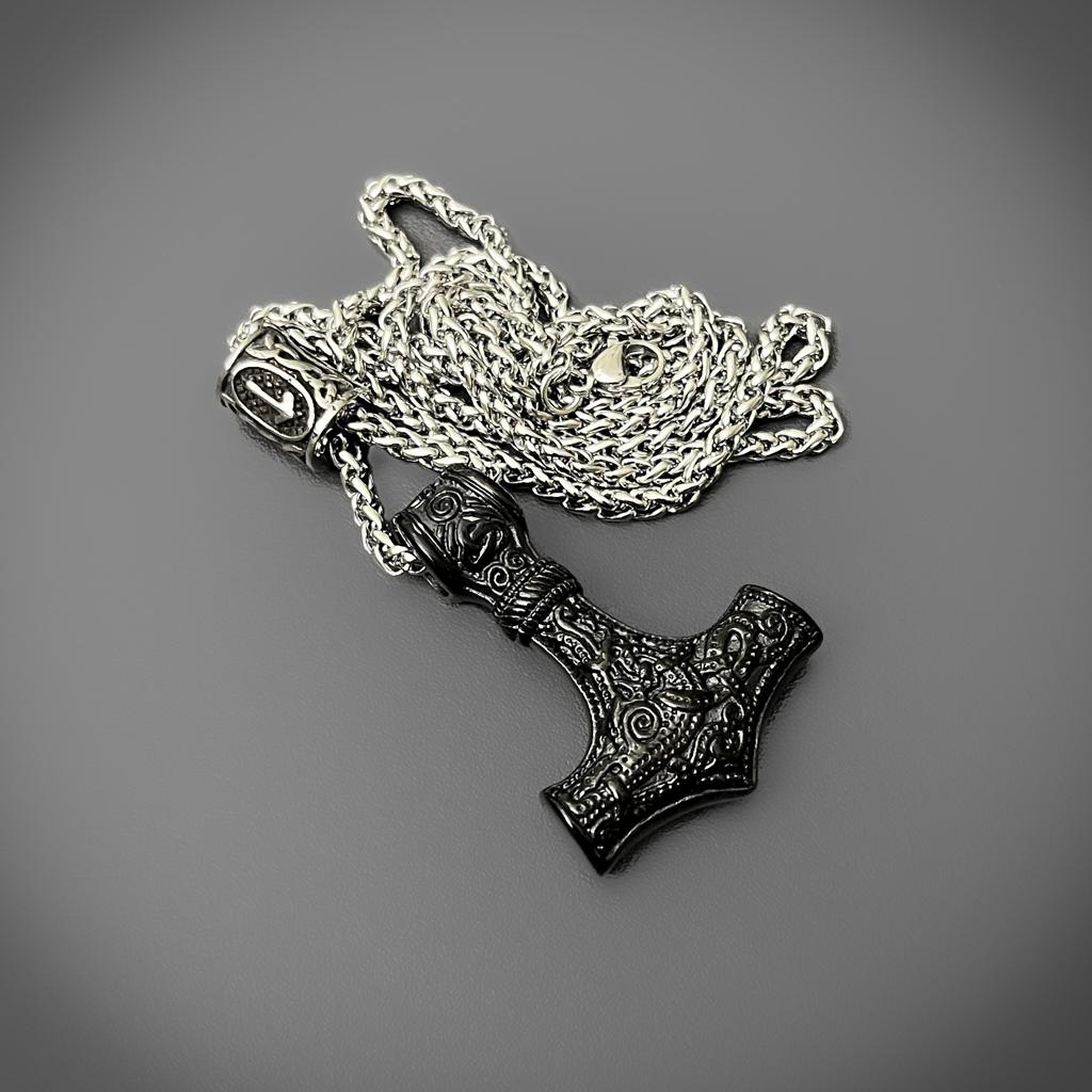 Runed Mjolnir Pendant