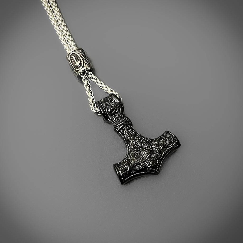 Runed Mjolnir Pendant