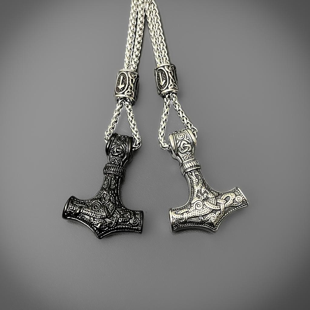 Runed Mjolnir Pendant