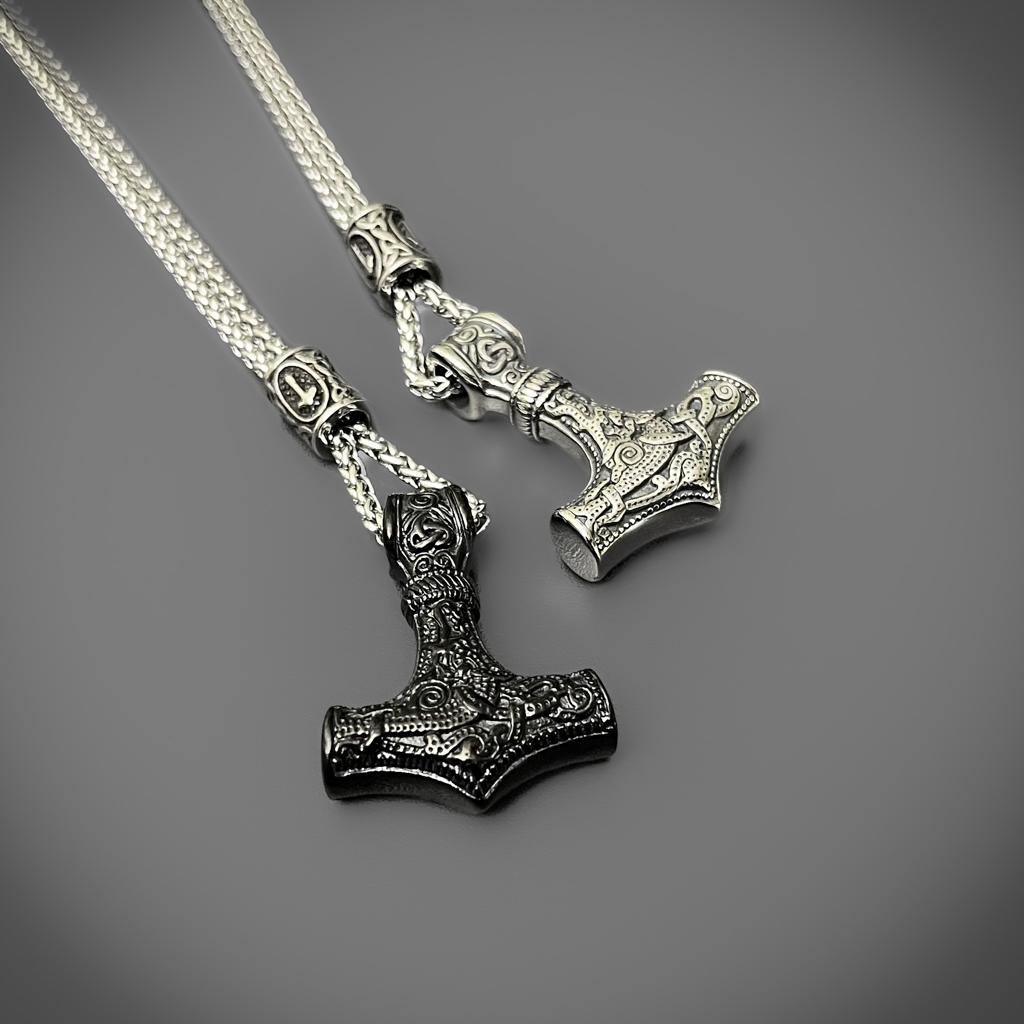 Runed Mjolnir Pendant