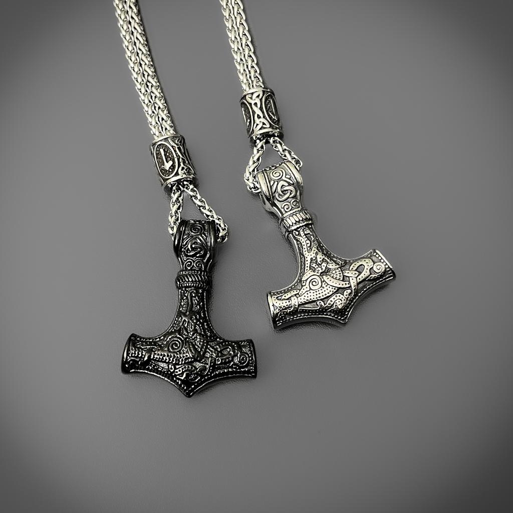 Runed Mjolnir Pendant