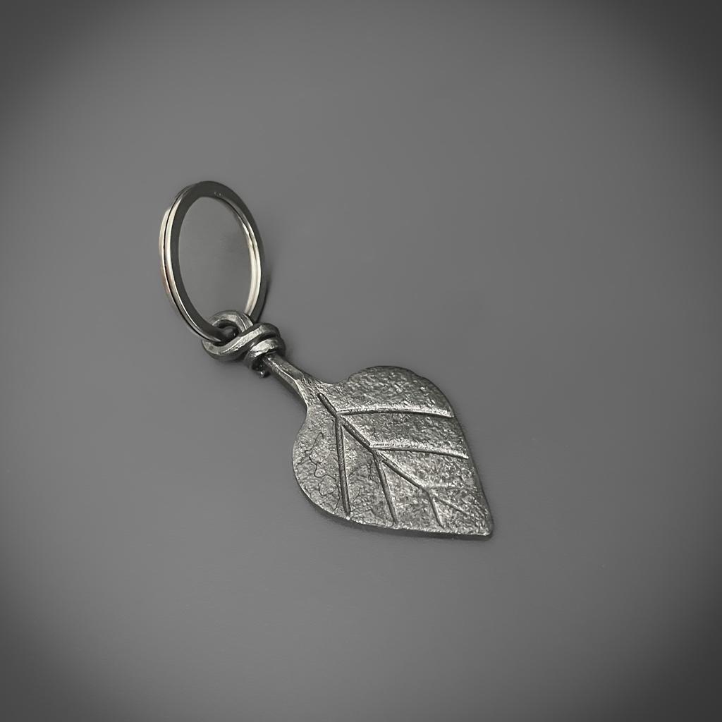 Hand Forged Leaf Keyring