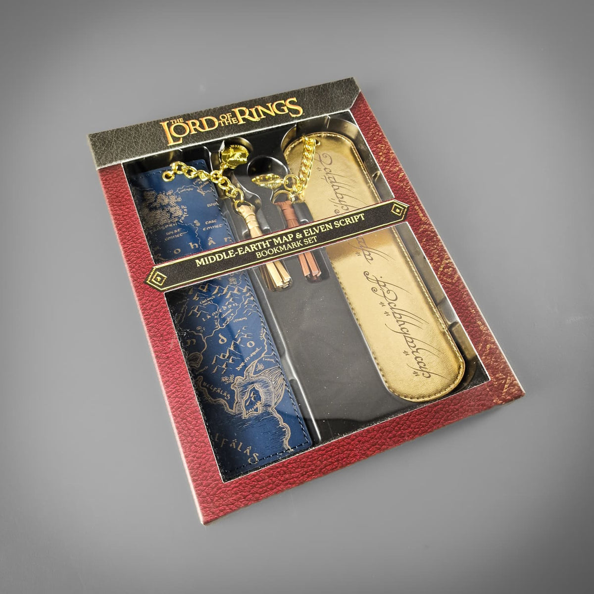 Map of Middle-Earth and Elven Script Bookmark Set