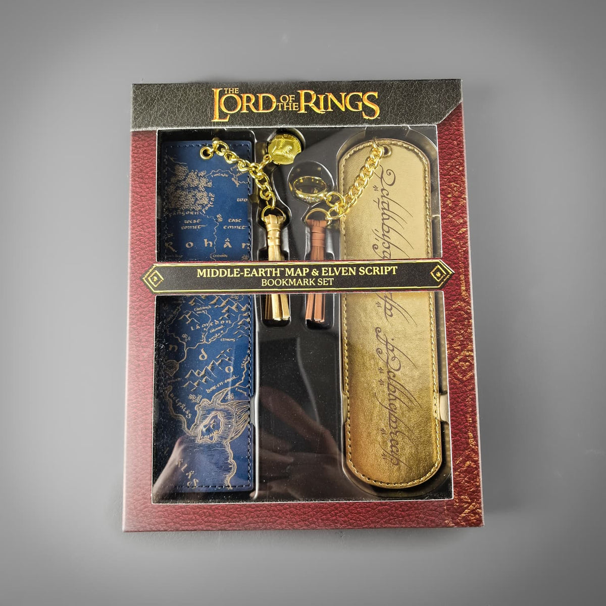 Map of Middle-Earth and Elven Script Bookmark Set