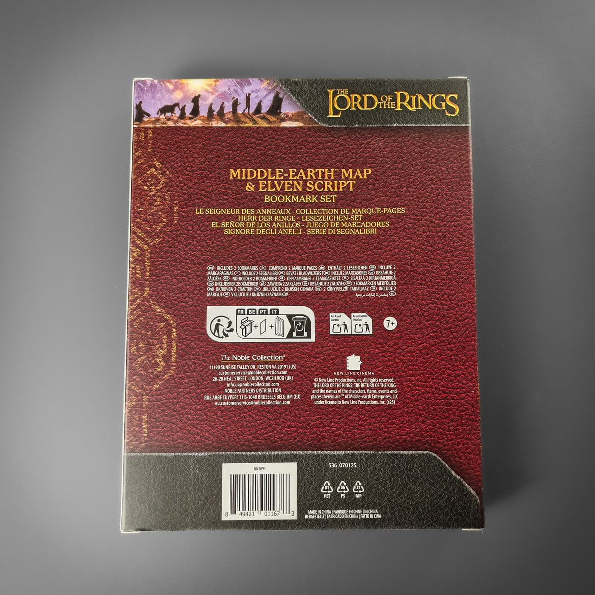 Map of Middle-Earth and Elven Script Bookmark Set