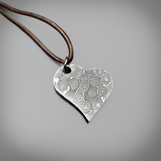 Damascus Heart Pendant