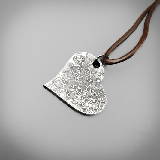 Damascus Heart Pendant