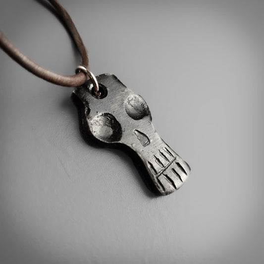 Long Forged Skull Pendant