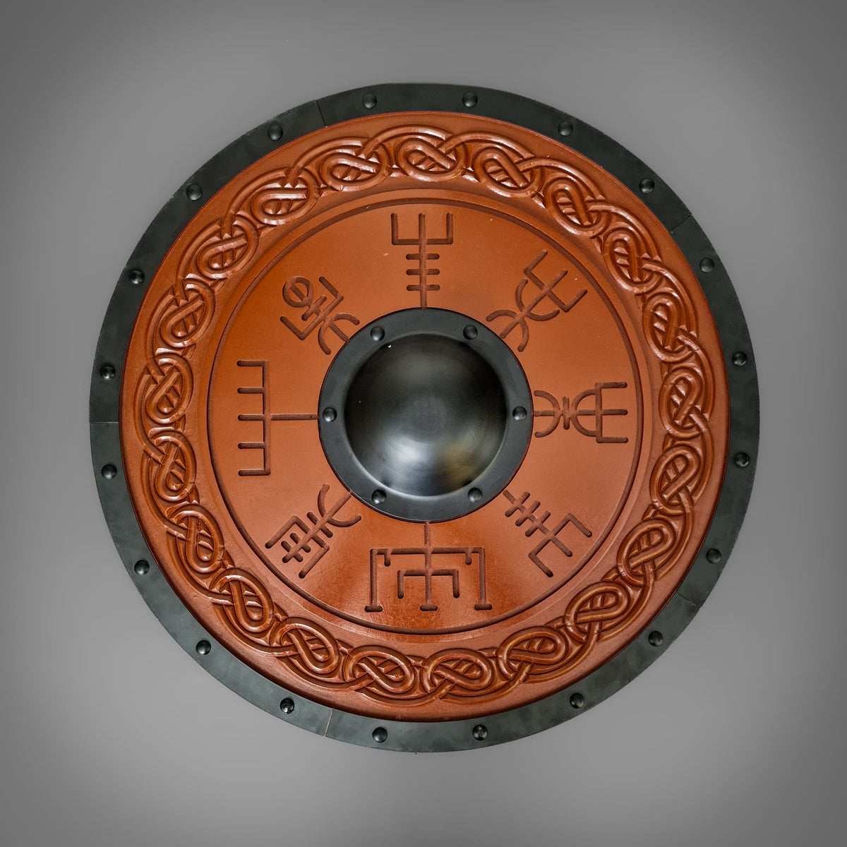 Crest Rune Vegvísir Shield - Trollkors – Raven Forge