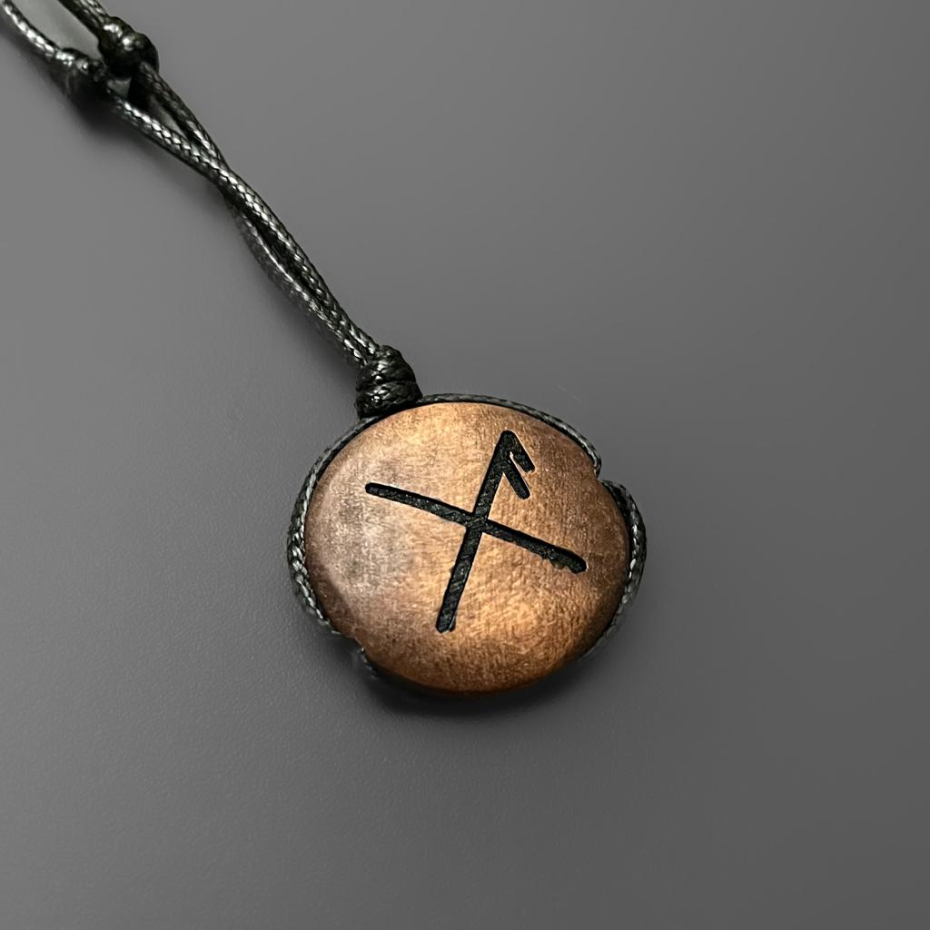 Runic Pendant Engraved Wood Bind Rune Pendant – Raven Forge
