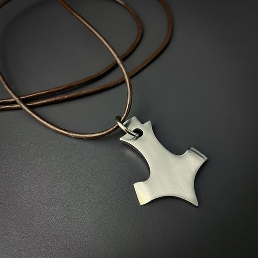 Polished Steel Mjolnir Pendant